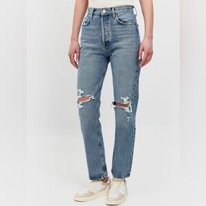 AGOLDE | Ripped Mid-rise Straight Jeans MIA 90’s Pinch Size 25